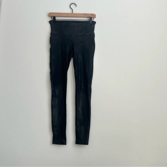 SPANX Faux Leather Shiny LEGGINGS #2437Q-BLACK-Size Medium - Picture 4 of 16